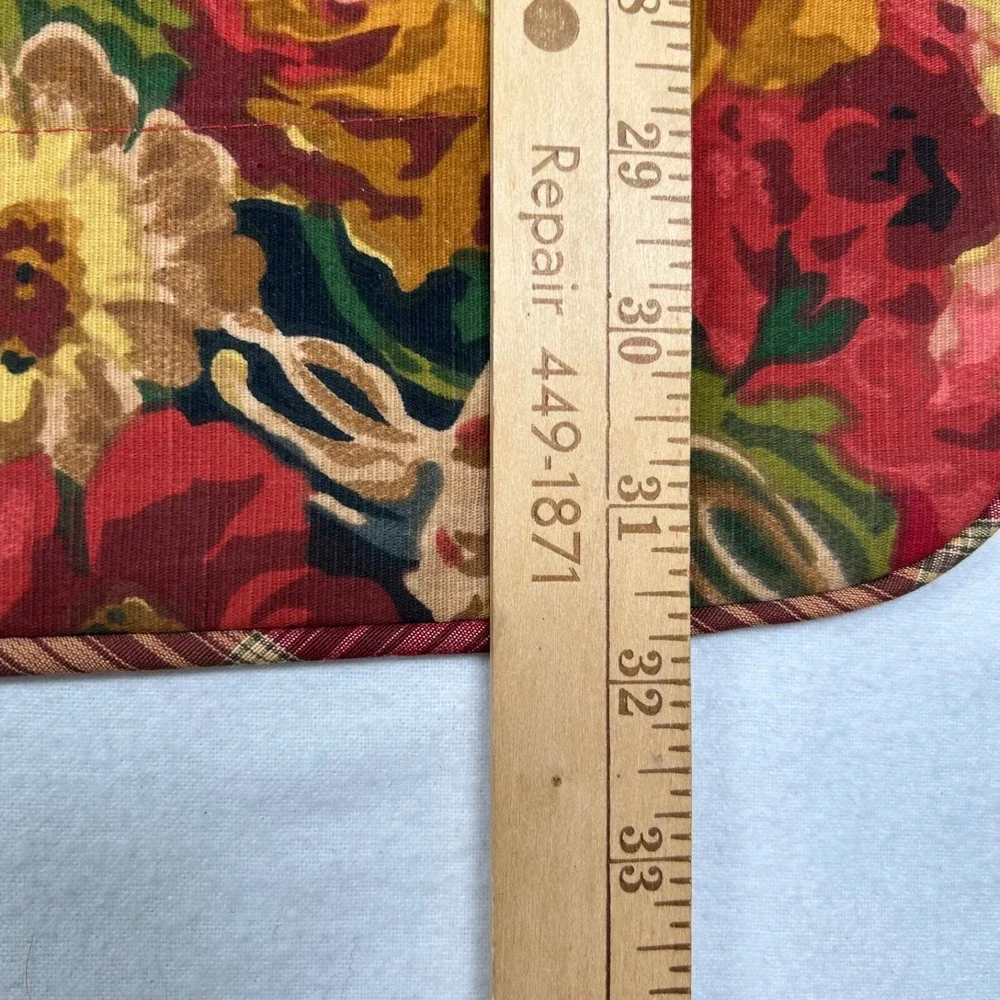 Croscill‎ Sham Cover Pillow Case Rope Trim Floral Deep Red USA